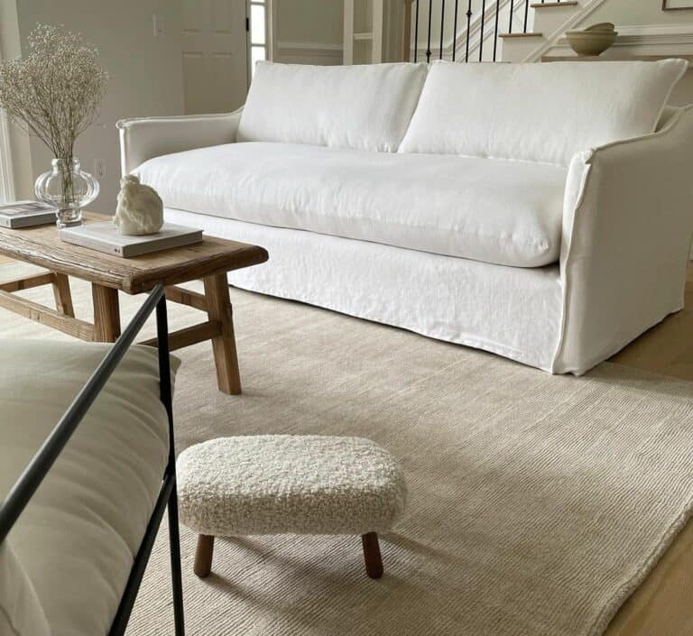 Minimal Modern Living Room With Footstool