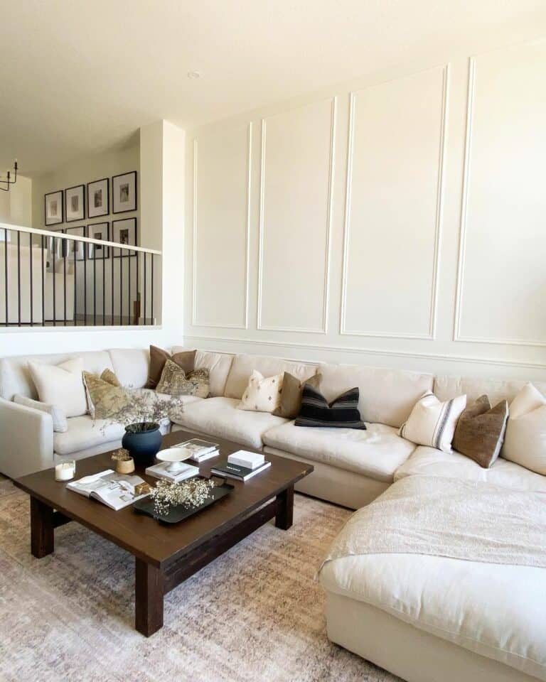 U-shaped Sectional Inspiration for a Neutral Living Room