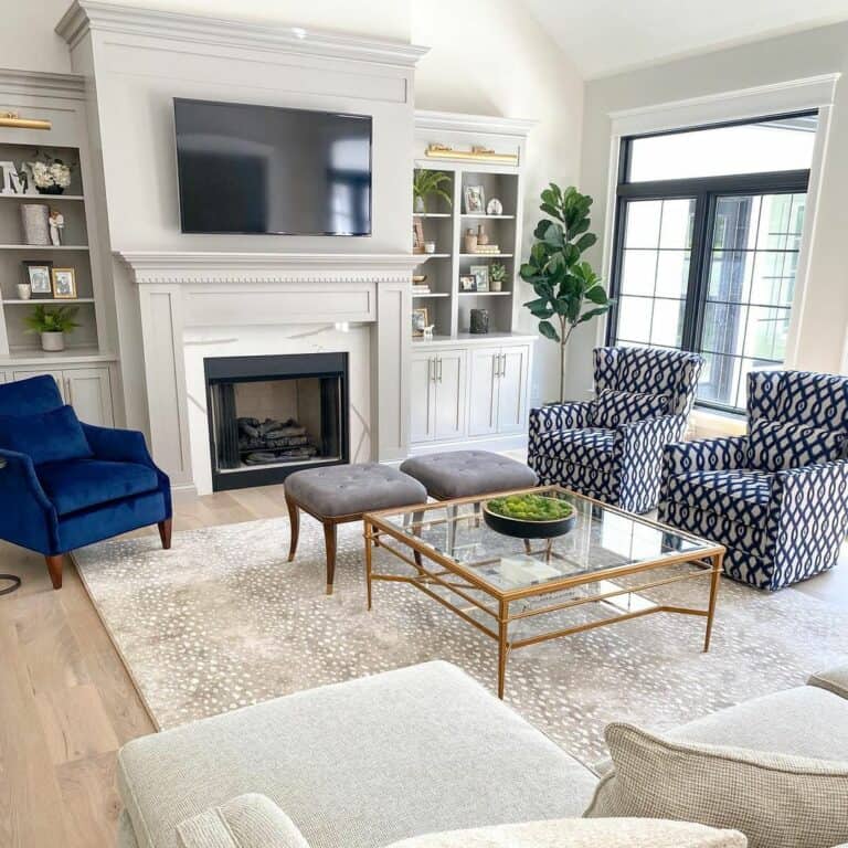 Modern Living Room With Glass Table
