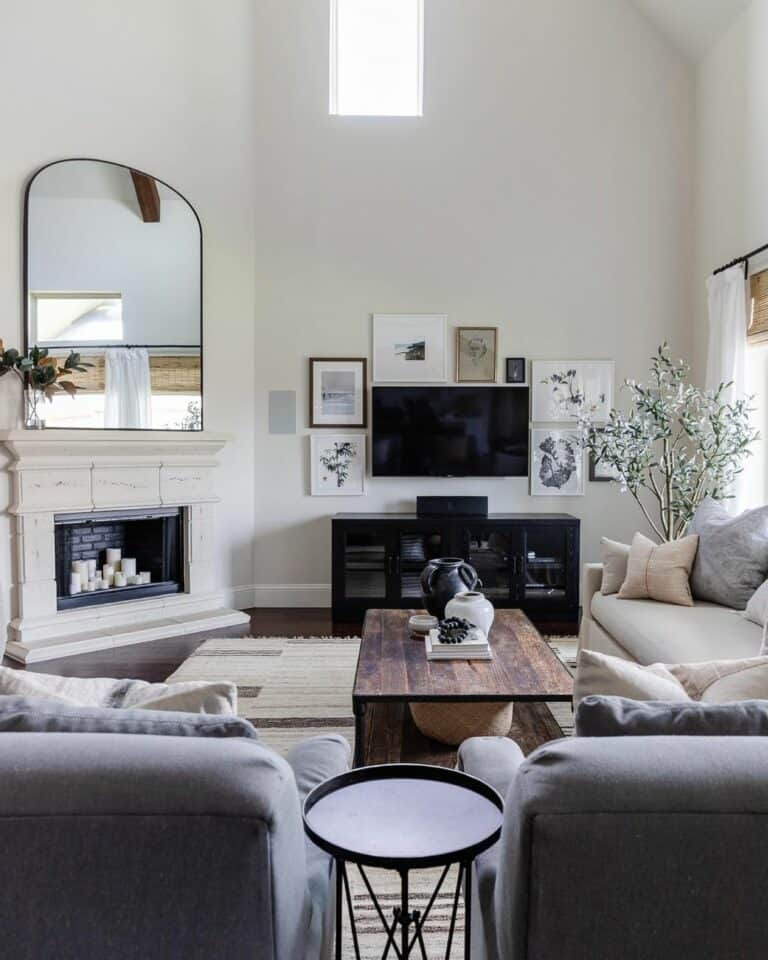 Gallery Wall With Mounted TV Ideas