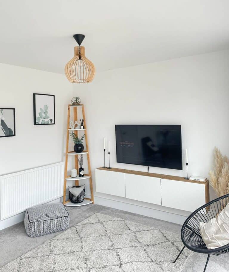 Minimalistic Living Room With Wooden Accents
