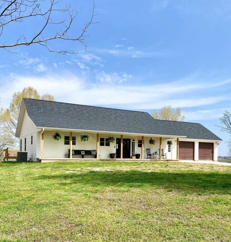 Front Porch Roof with Planters