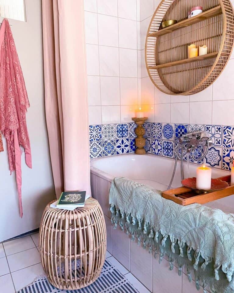 Mosaic Tiles Around a Bohemian Bathtub