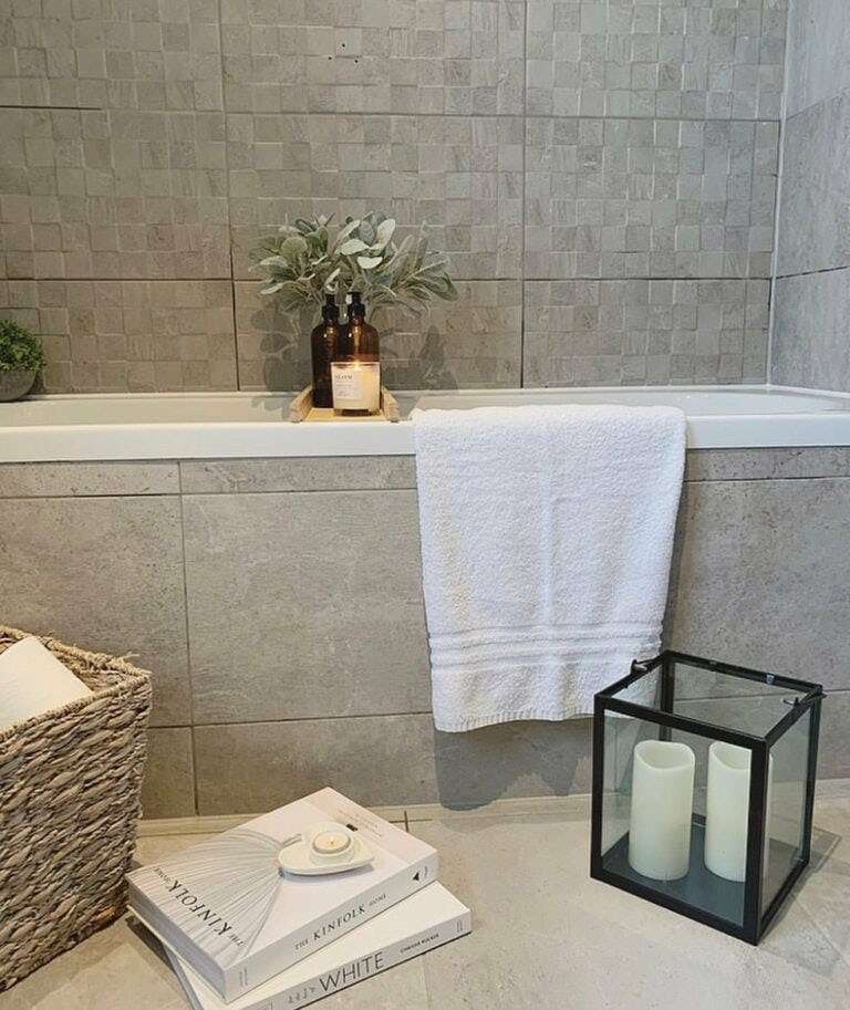 Chic Gray Tiles and Homey Details