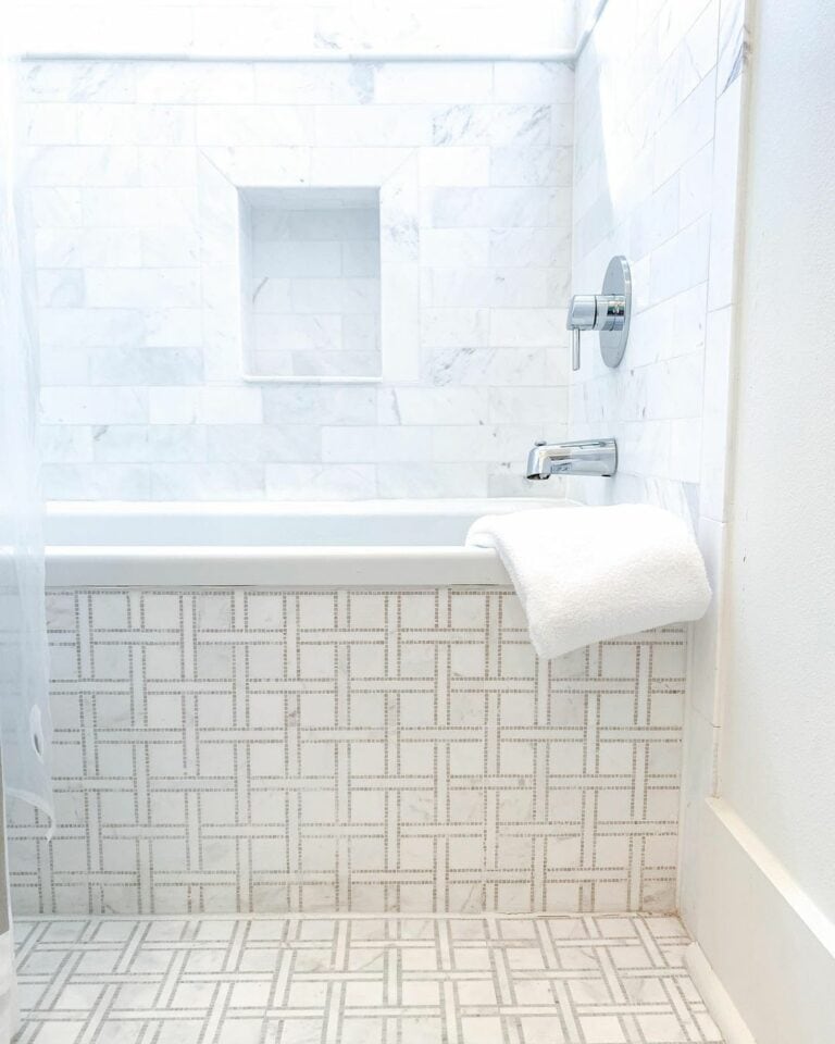 Basket Weave Bathroom Tile for a Seamless Look