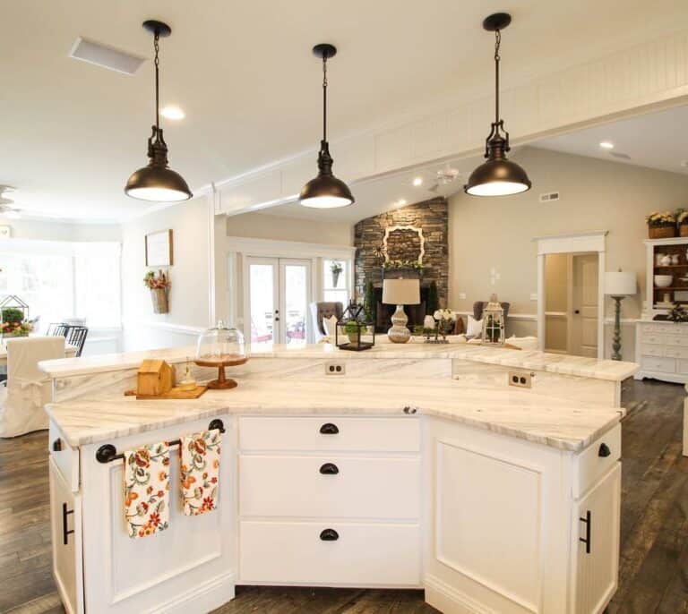 White Island with Black Metal Hardware