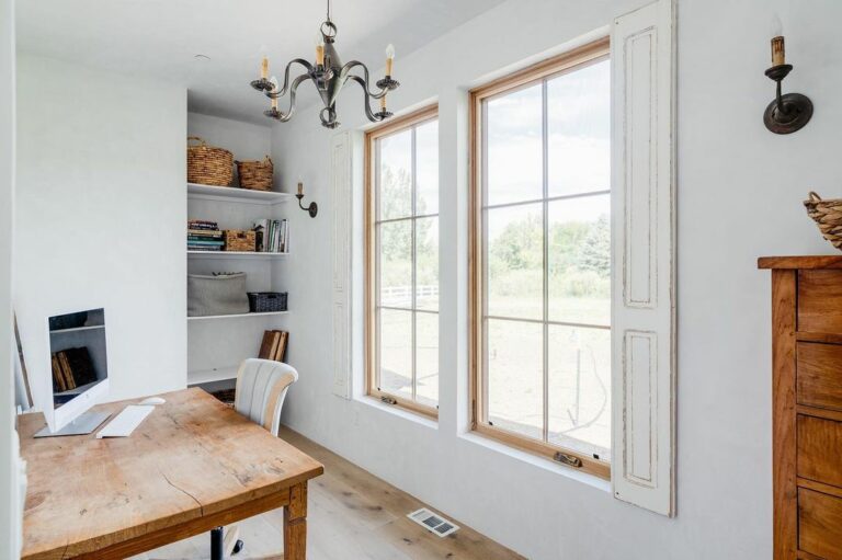 Decorative Interior Shutters Enhance a Rustic Design
