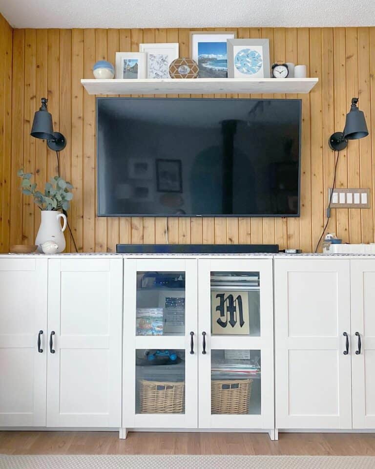 Light Vertical Shiplap Walls in Living Room