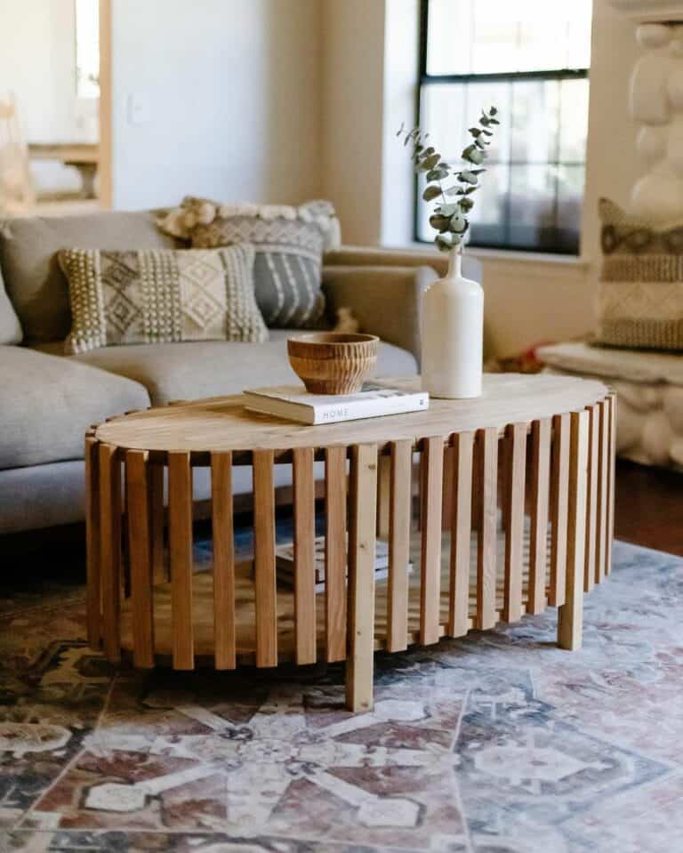 Handmade Modern Slat Coffee Table