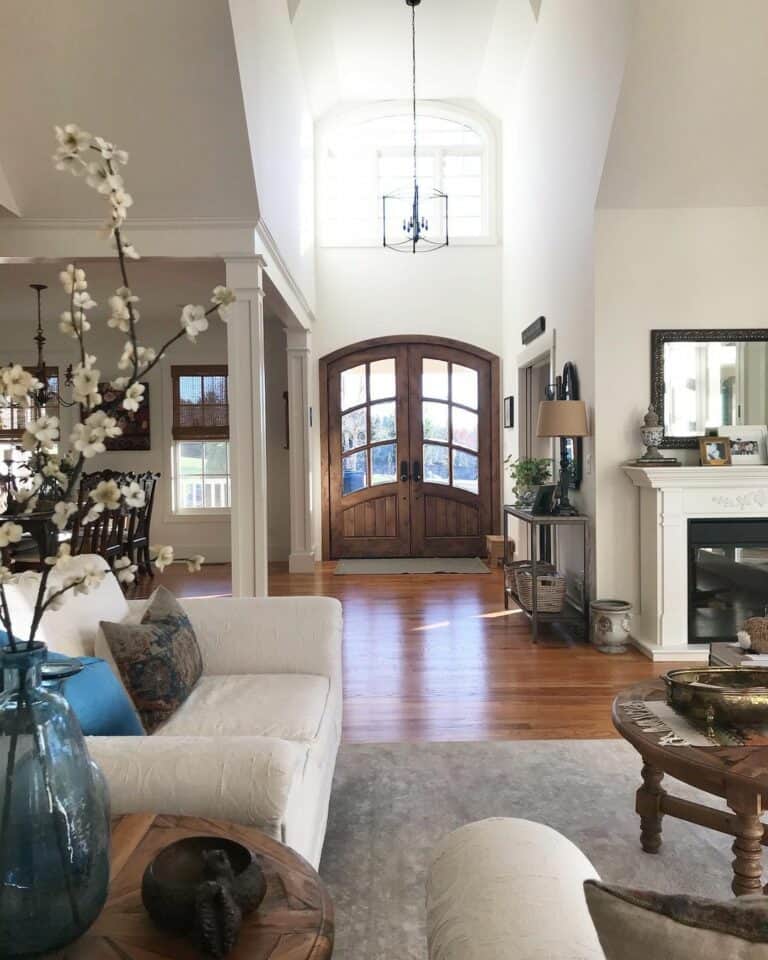 Gorgeous Entrance With Wooden Double Doors