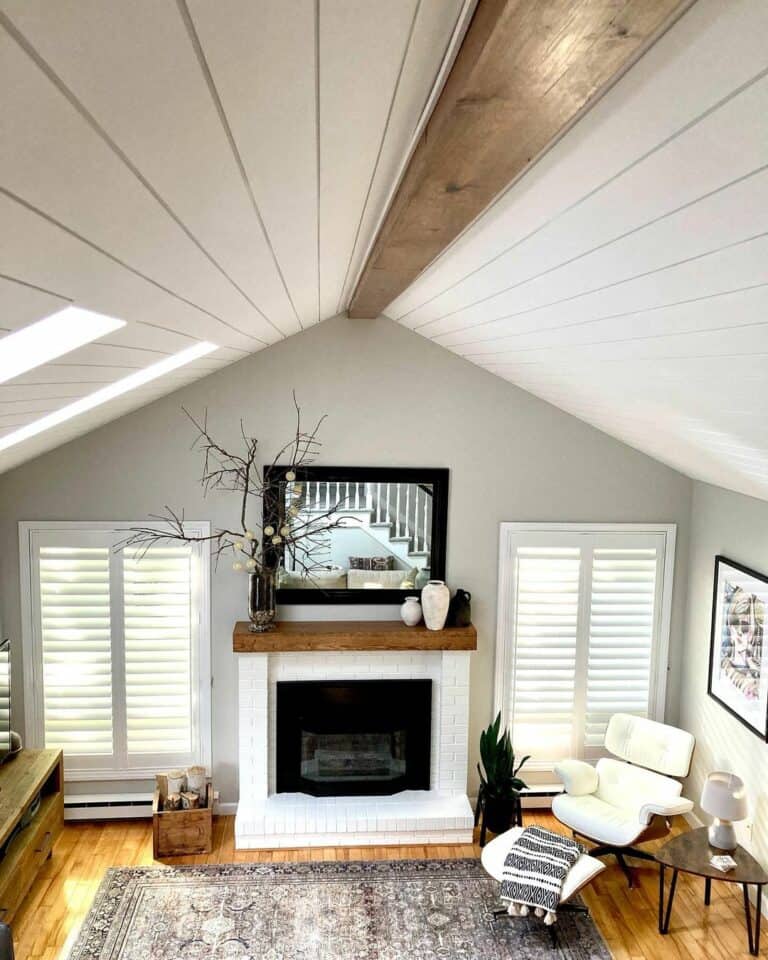Balance in a Slanted Ceiling Living Room
