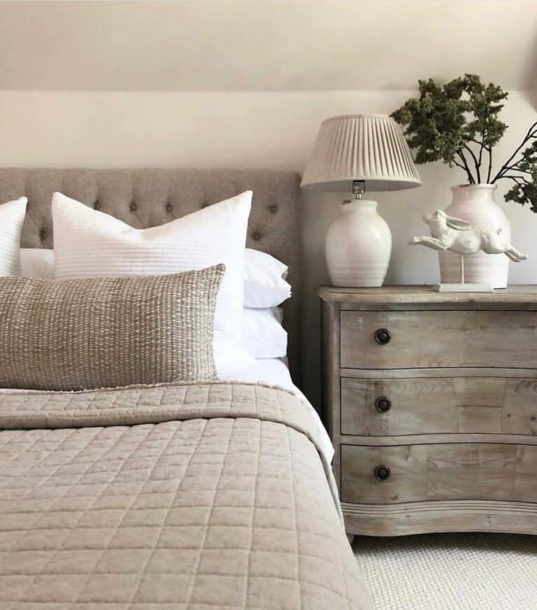 Beige Bedroom With Greige Bed