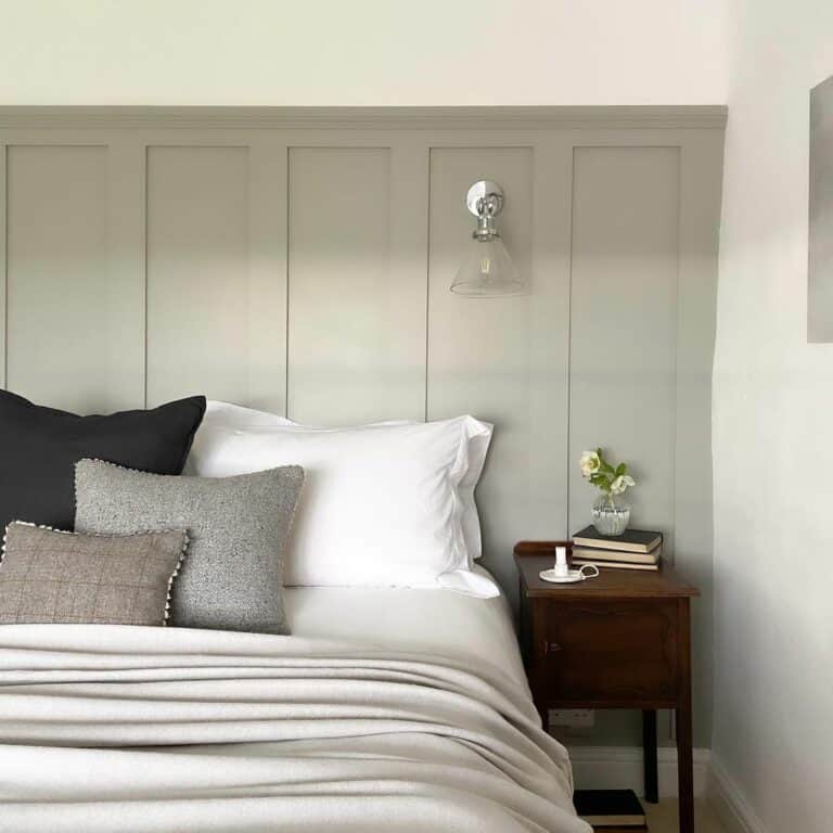 Bedroom With Grey Board and Batten Half Wall