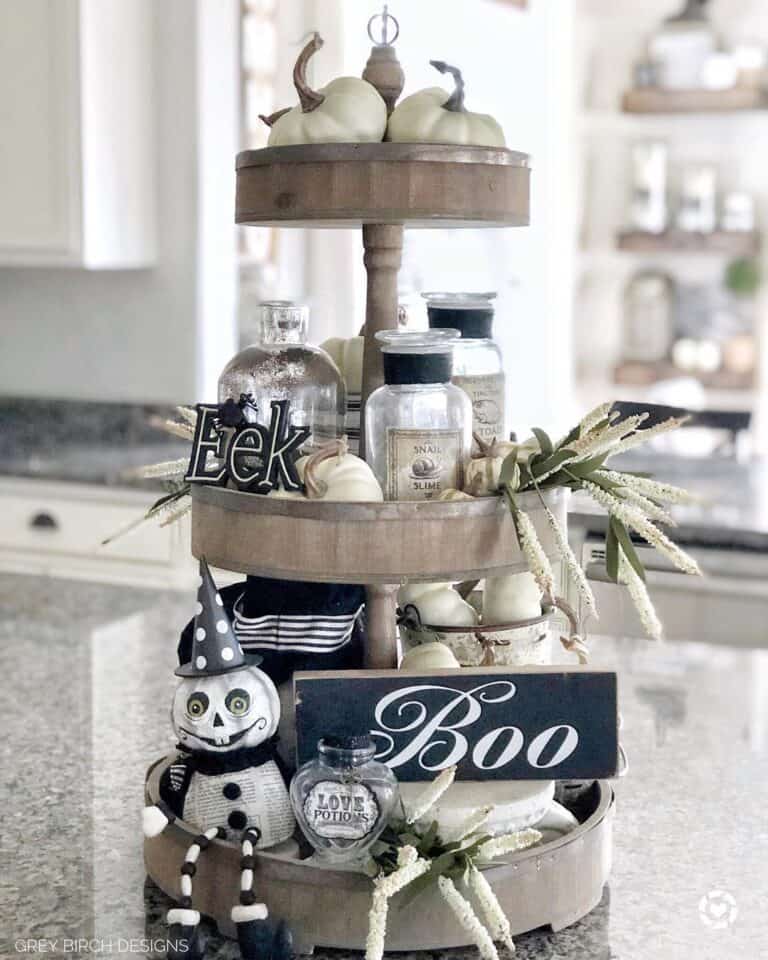 Black and White Halloween Kitchen Decor