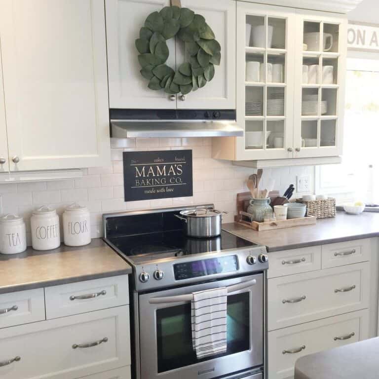 Countertop with Black and White Kitchen Decor