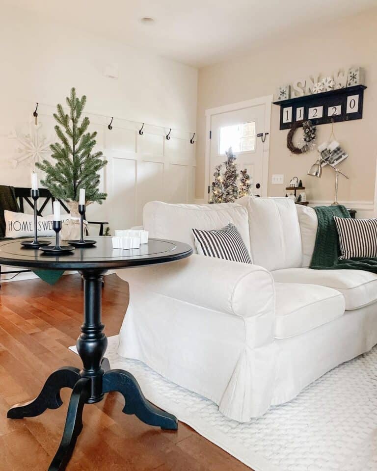 Round Black Pedestal End Tables