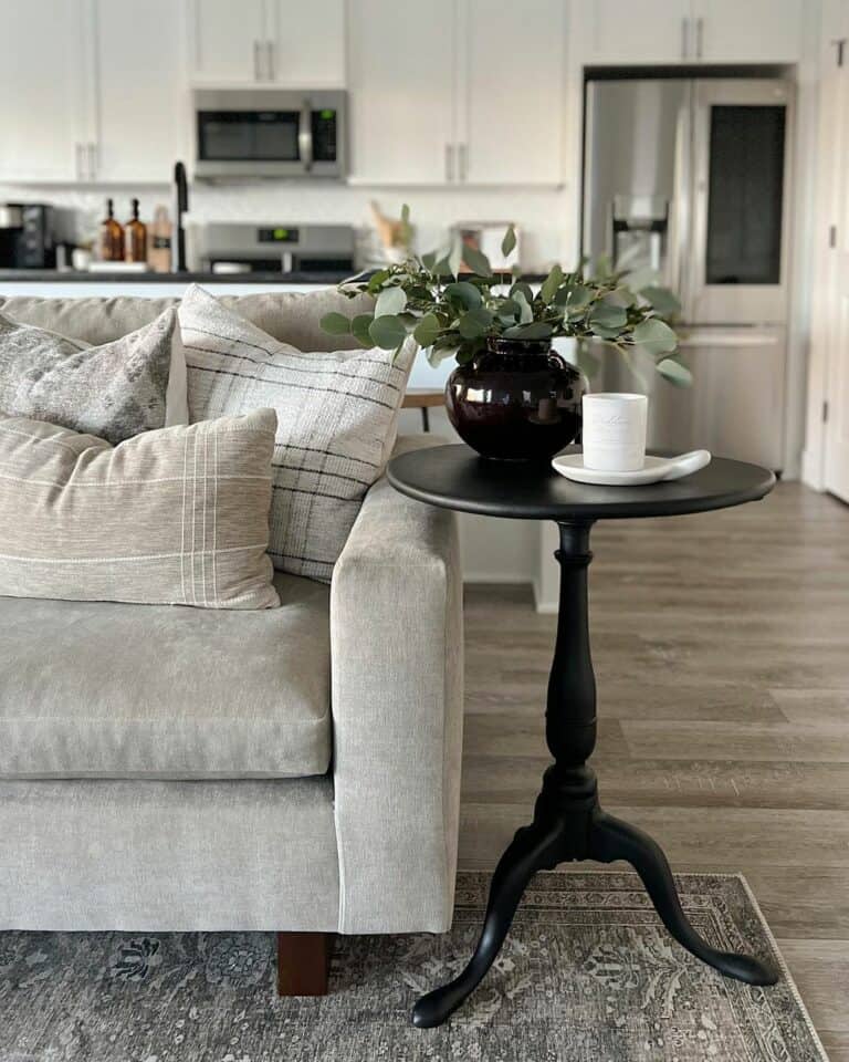 Sleek Round Ebony End Table