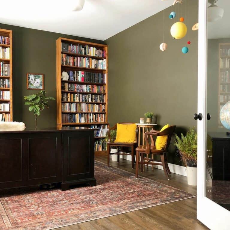 Modern Office With Yellow Accents