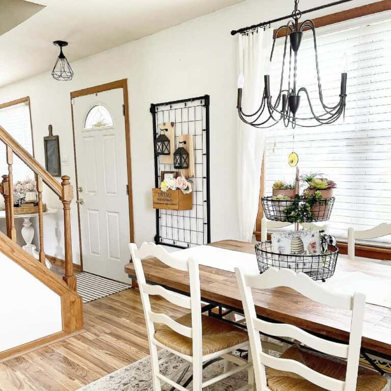 Farmhouse Dining Room Through Entryway