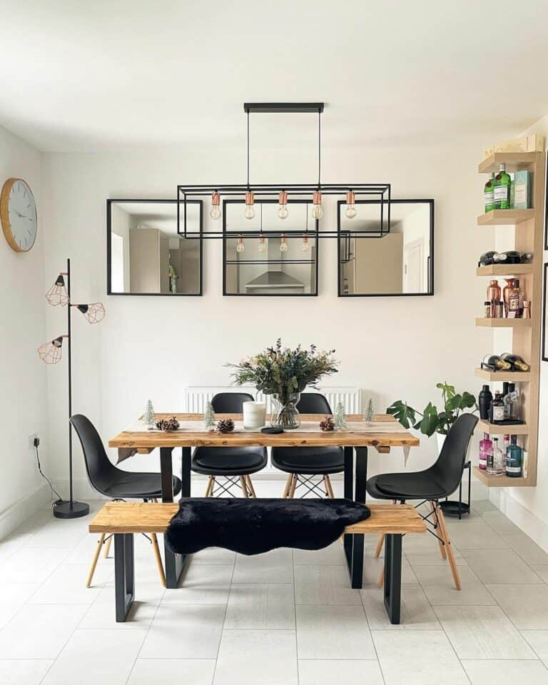 Black and Wood Furniture in Stylish Space