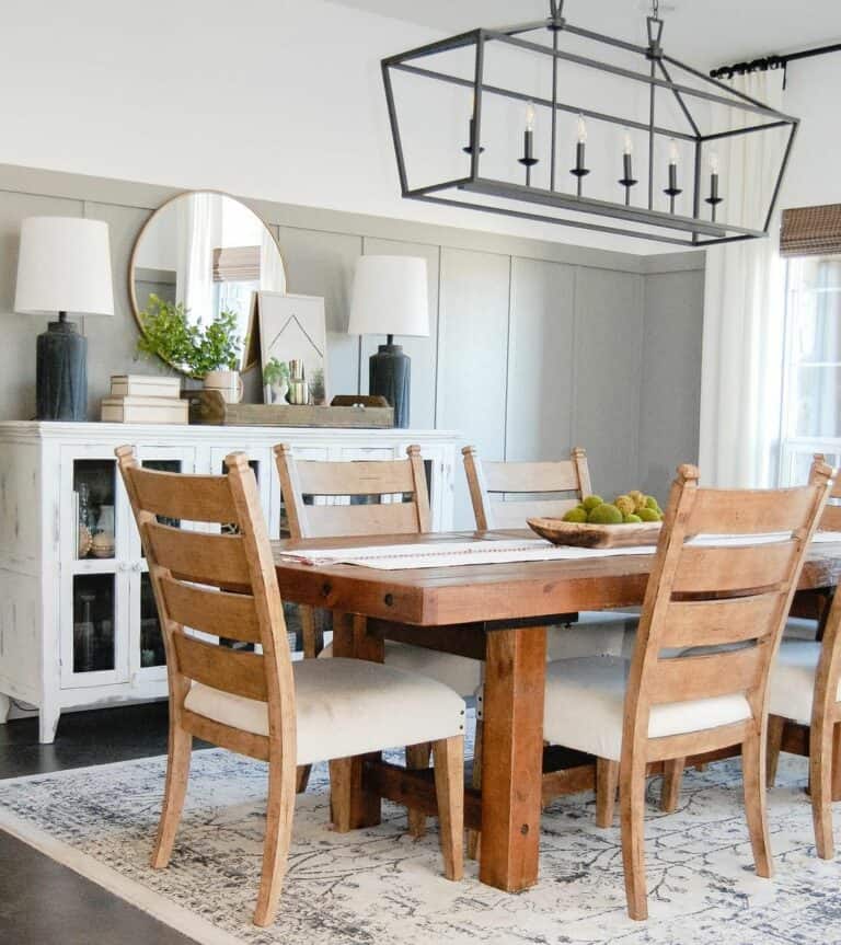 White Sideboard Against Board and Batten Walls