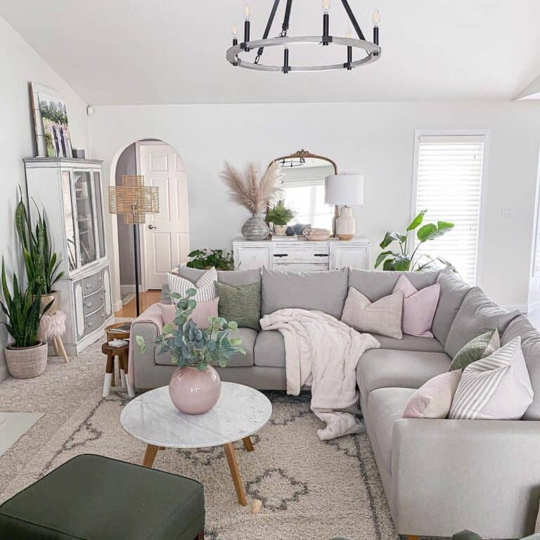 Grey Living Room Wall Ideas With White Furniture