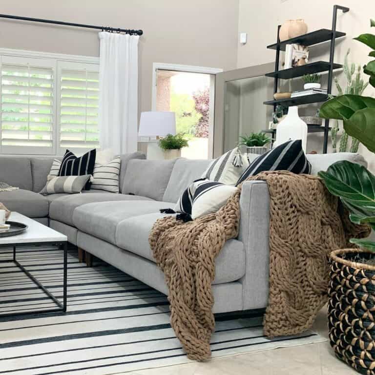 Thick Brown Throw Blanket for a Grey Couch