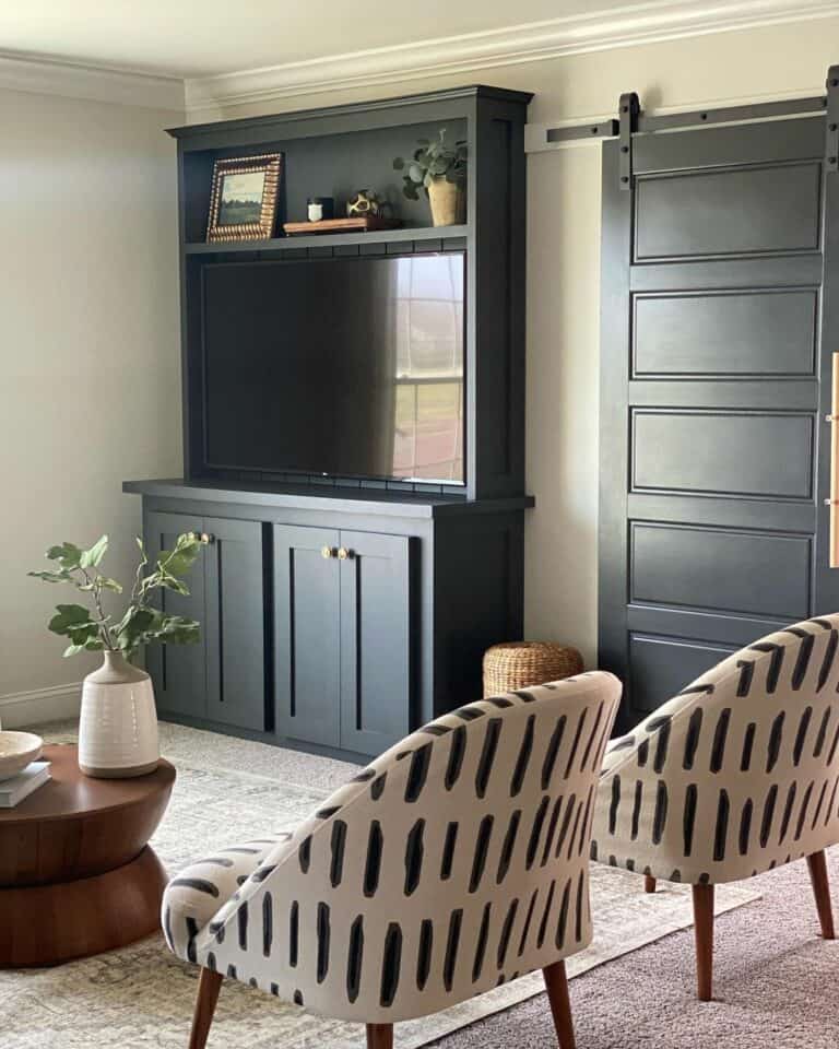 Sliding Barn Door Matches Entertainment Console