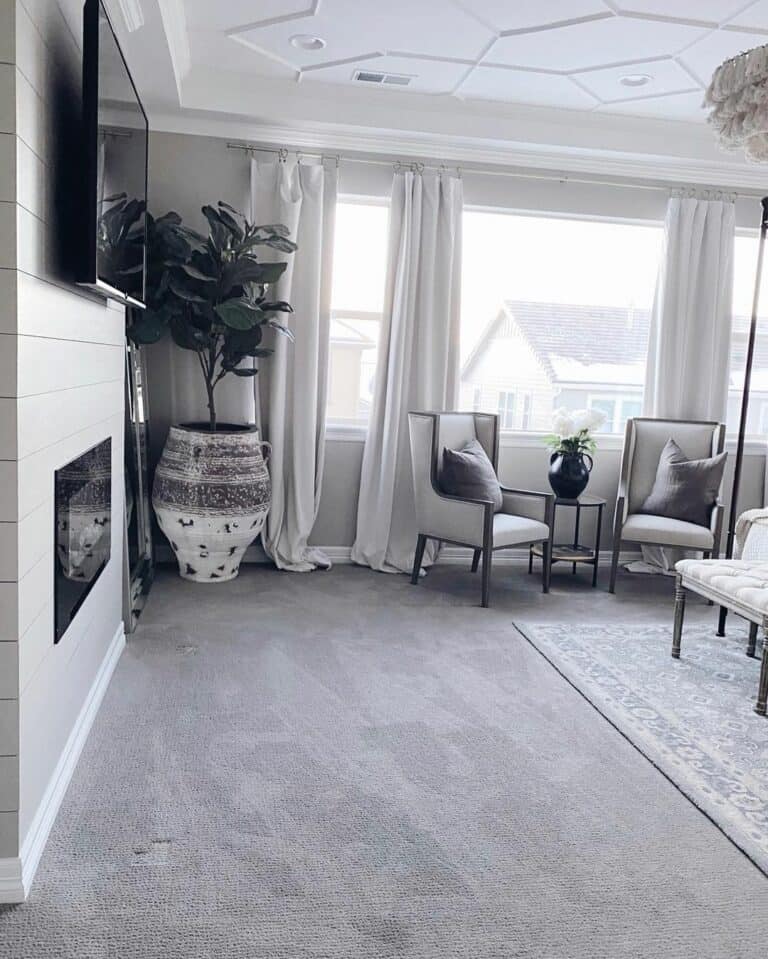 Wingback Armchairs in Front of Windows