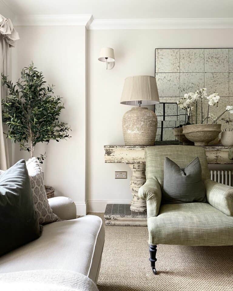 Loop Carpet Paired With Vintage Farmhouse Accents