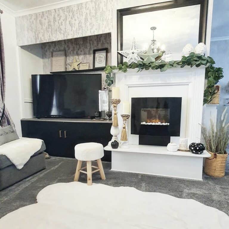 Layered Rug Enhances Living Room Carpet Ideas