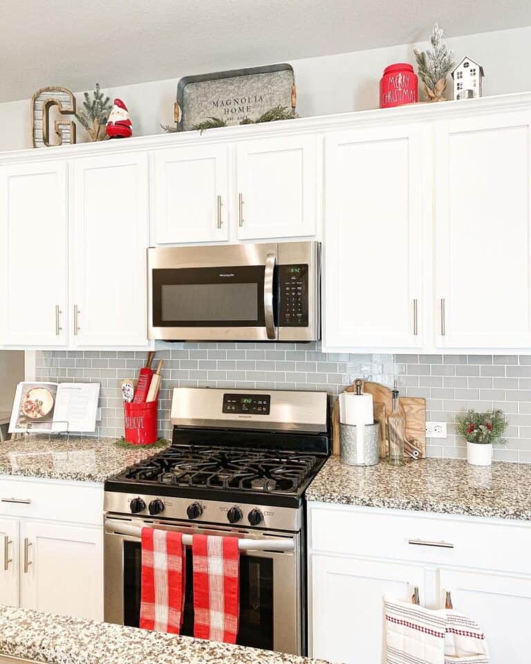 Red Kitchen Decor Celebrating Christmas