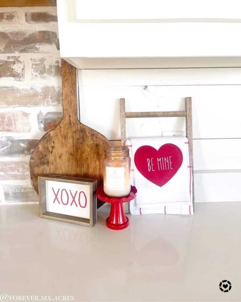 Red Kitchen Decor Ideas Include a Valentine
