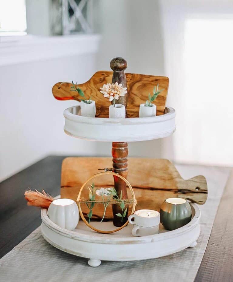 Small Flowers and Wooden Serving Boards