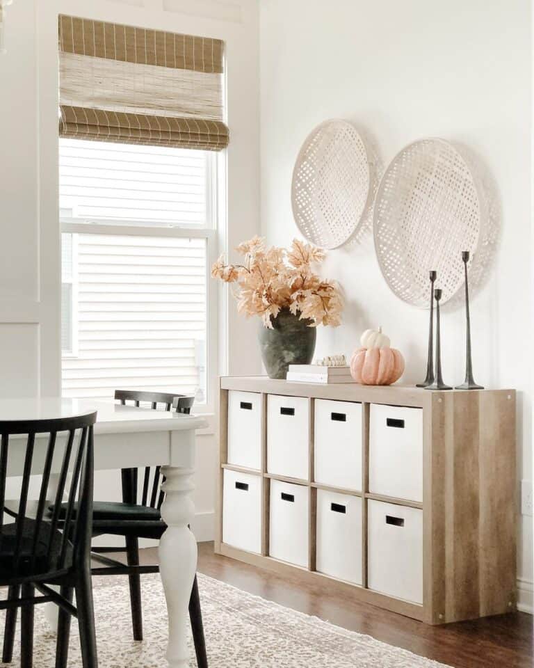 White Wall Art Decor Combined With Fall Decor