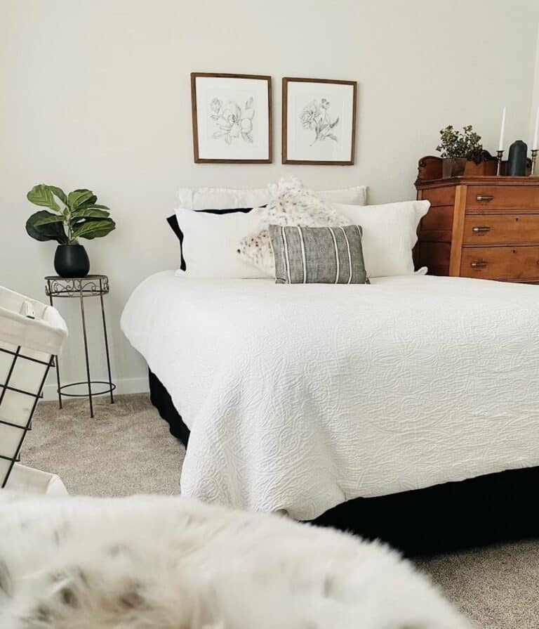 Farmhouse Bedroom With Botanical Décor