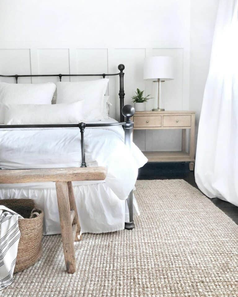 Farmhouse Bedroom With Wood Furniture