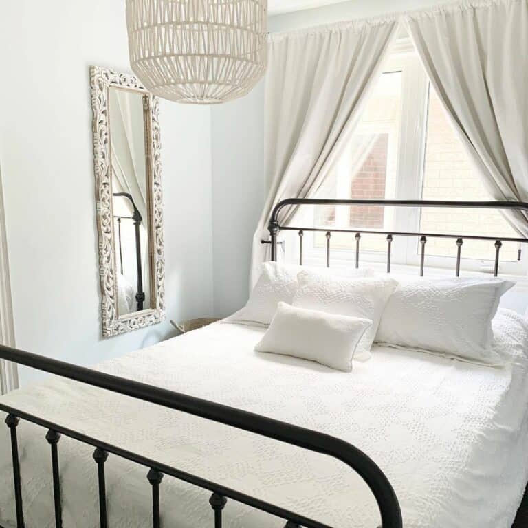 Minimalistic Bedroom With Framed Mirror
