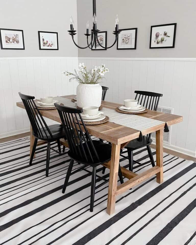 Neutral Area Rugs for a Modern Farmhouse Dining Room