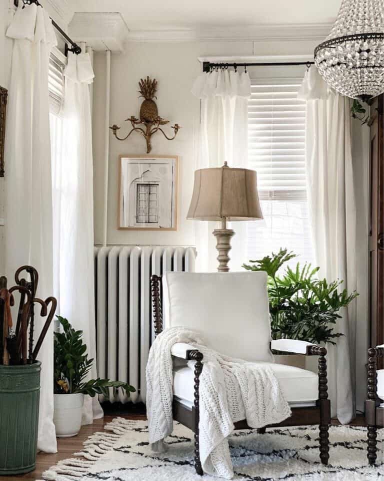 Vintage Black and White Living Room With Traditional Décor