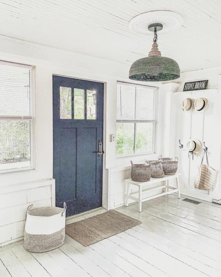Galvanized Metal Entryway Light Fixture