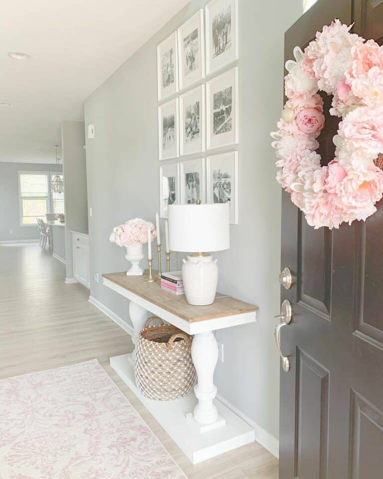 Two-toned White Farmhouse Entryway Table