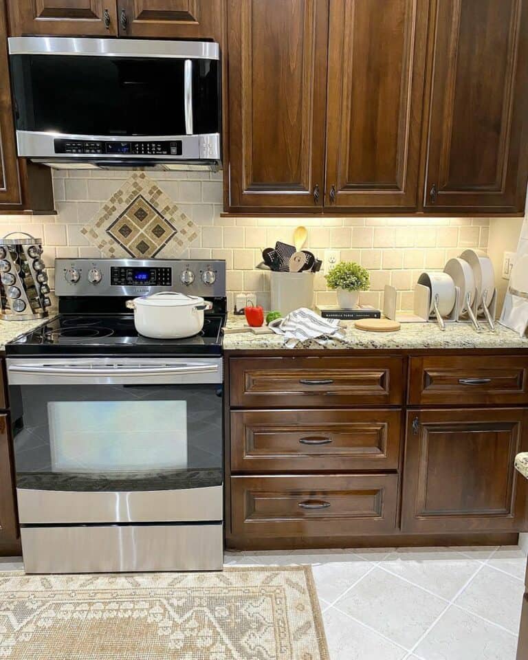 Farmhouse Kitchen With Vintage Rug