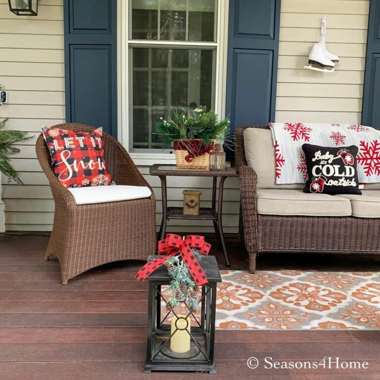 Dark Hardwood Flooring on Front Porch