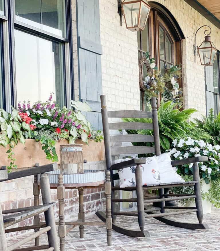 Cedar Window Boxes Near Front Porch Window