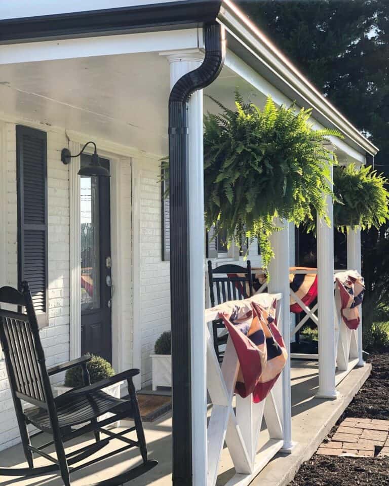 Black Rocking Chairs on Front Patio