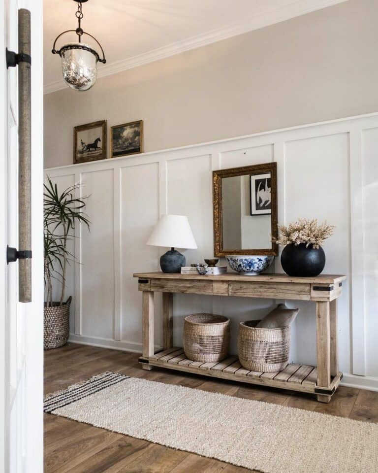 Rustic Hallway Table Décor for a Farmhouse Entry