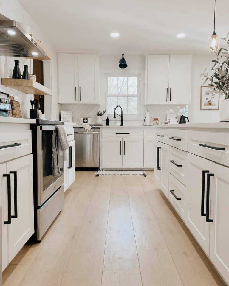 White Kitchen WIth Black Fixtures