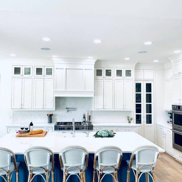Blue and White Coastal Farmhouse Kitchen