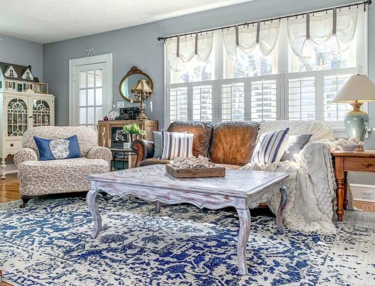 Cottage Farmhouse Living Room Window Styling